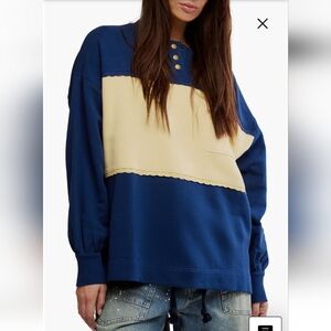 Free People Strawberry Colorblock Sweatshirt In Oceana Combo